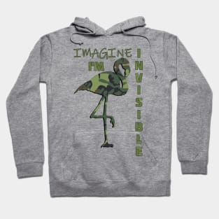 Funny Introvert Pretend I'm Invisible Camo Flamingo Hoodie